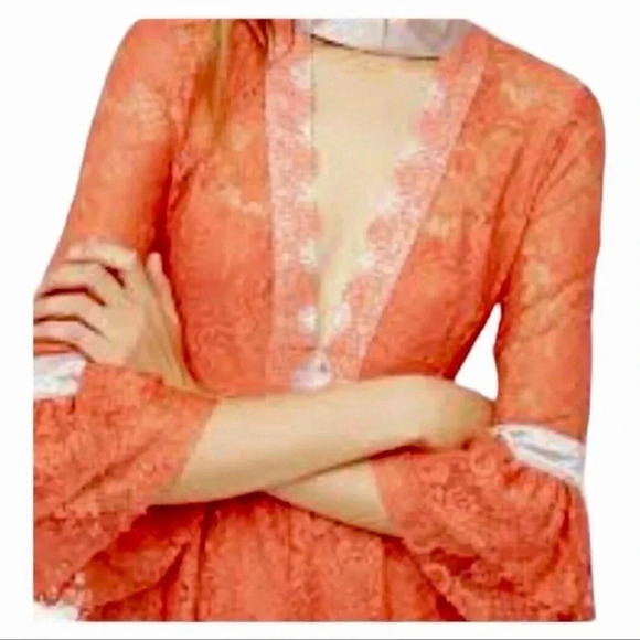 Free People Orange Gilded Lace Mini-dress - Picture 2 of 13